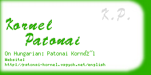 kornel patonai business card